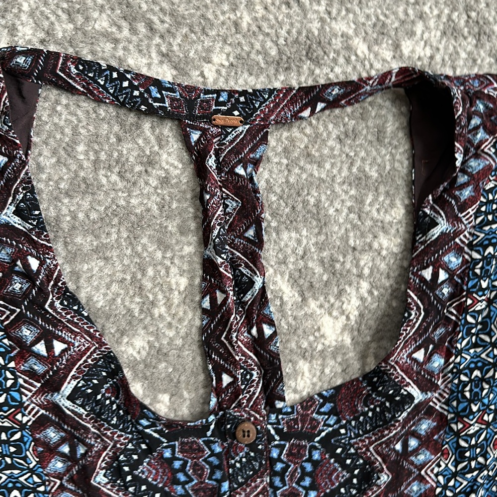 Free People Sundoen Babydoll Dress In Blue EUC - Picture 8 of 11